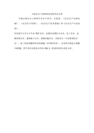 中级安全工程师职业资格考试大纲.docx