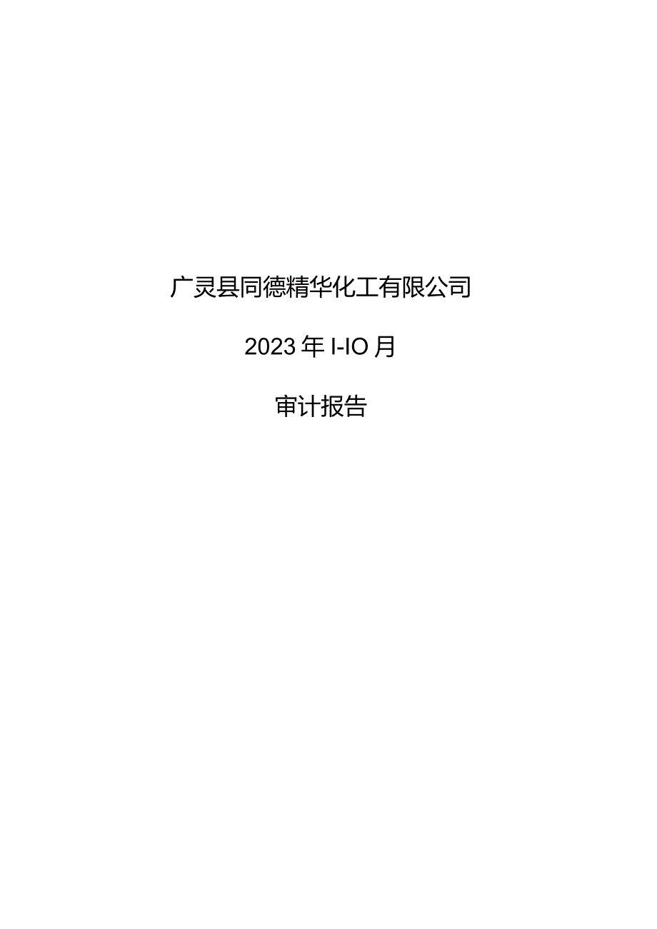 同德化工：广灵县同德精华化工有限公司审计报告.docx_第1页