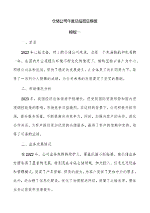 仓储公司年度总结报告模板.docx