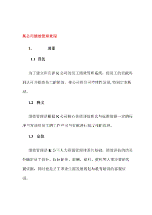 某公司绩效管理章程(DOC 10).docx