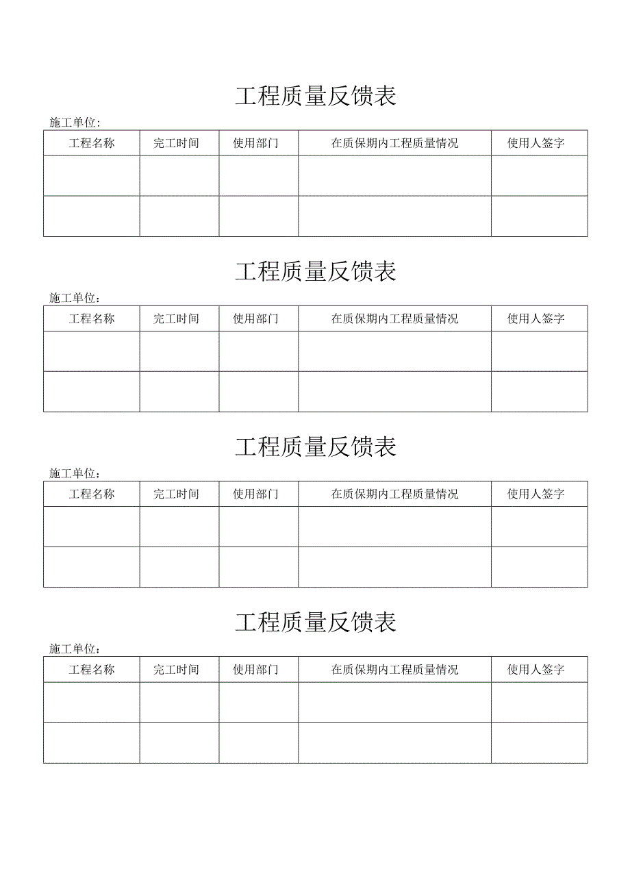 工程质量反馈表.docx_第1页