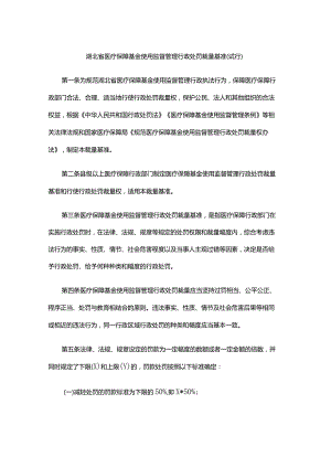 《湖北省医疗保障基金使用监督管理 行政处罚裁量基准（试行）》全文及解读.docx