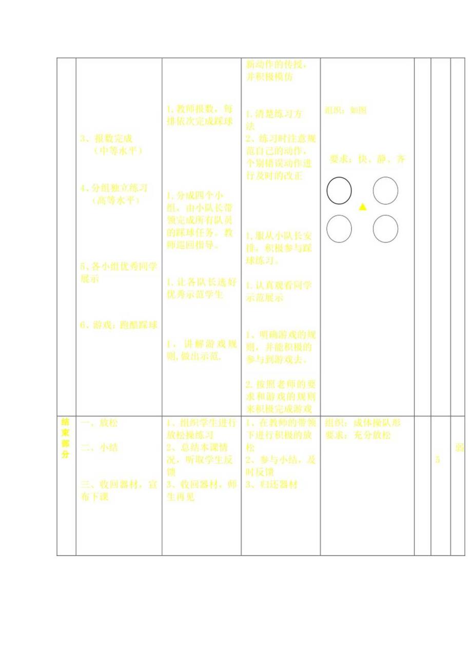 《小足球双脚原地交替踩球》(教案)体育与健康二年级上册人教版(表格式).docx_第2页