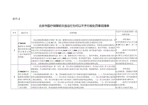 北京市医疗保障初次违法行为可以不予行政处罚事项清单》.docx