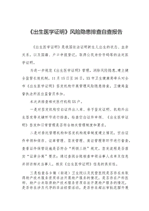 《出生医学证明》专项整治自纠自查报告十三篇.docx