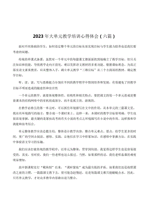 2023年大单元教学培训心得体会(六篇).docx