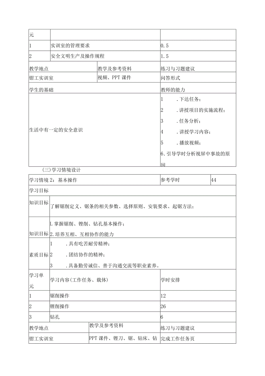 《模具钳工技能实训》课程标准.docx_第3页