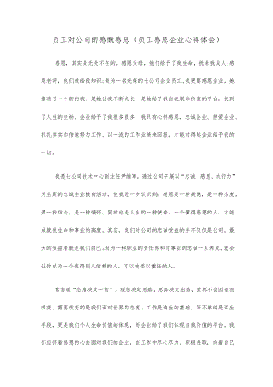 员工对公司的感慨感恩(员工感恩企业心得体会).docx