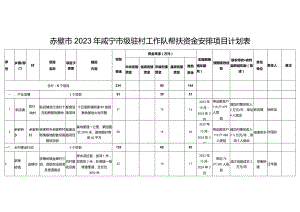 赤壁市2023年咸宁市级驻村工作队帮扶资金安排项目计划表.docx