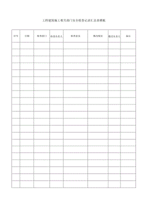 工程建筑施工相关部门安全检查记录汇总表模板.docx