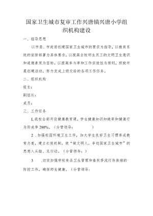 国家卫生城市复审工作兴唐镇兴唐小学组织机构建设.docx