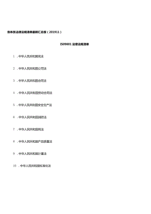 各体系法律法规清单最新汇总版.docx