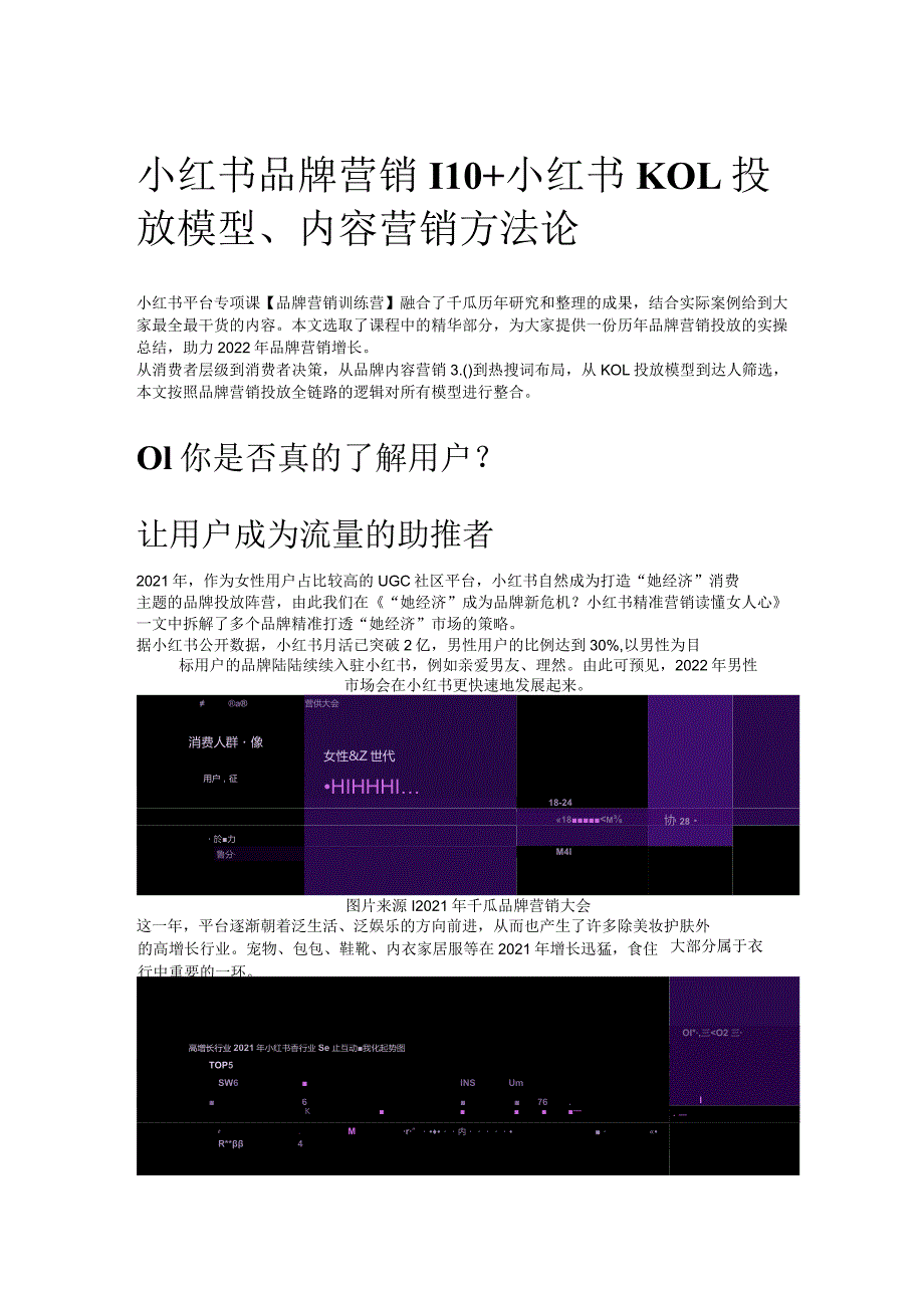 小红书品牌营销丨10+小红书KOL投放模型、内容营销方法论.docx_第1页