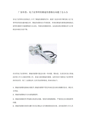 厂家科普：电子皮带秤的测速传感器出问题了怎么办.docx