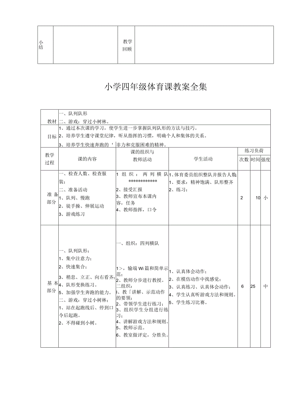 小学四年级体育课教案全集.docx_第2页