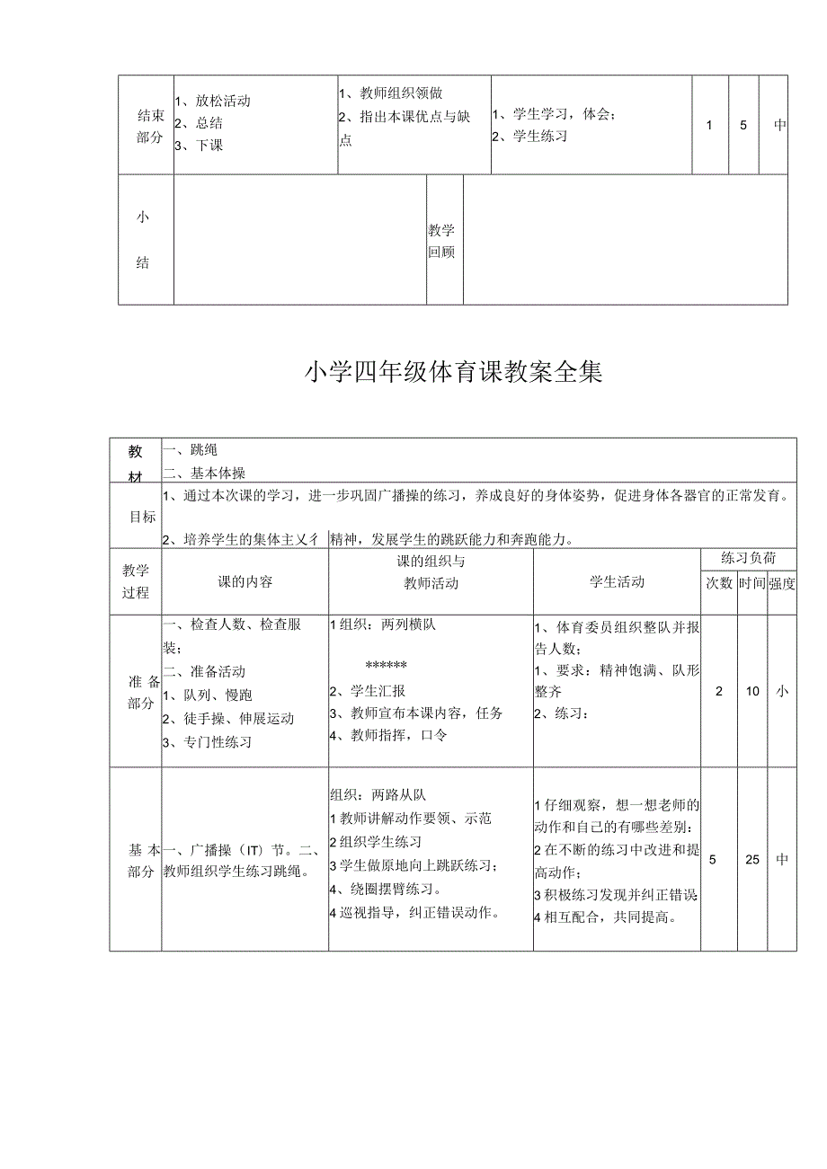 小学四年级体育课教案全集.docx_第3页