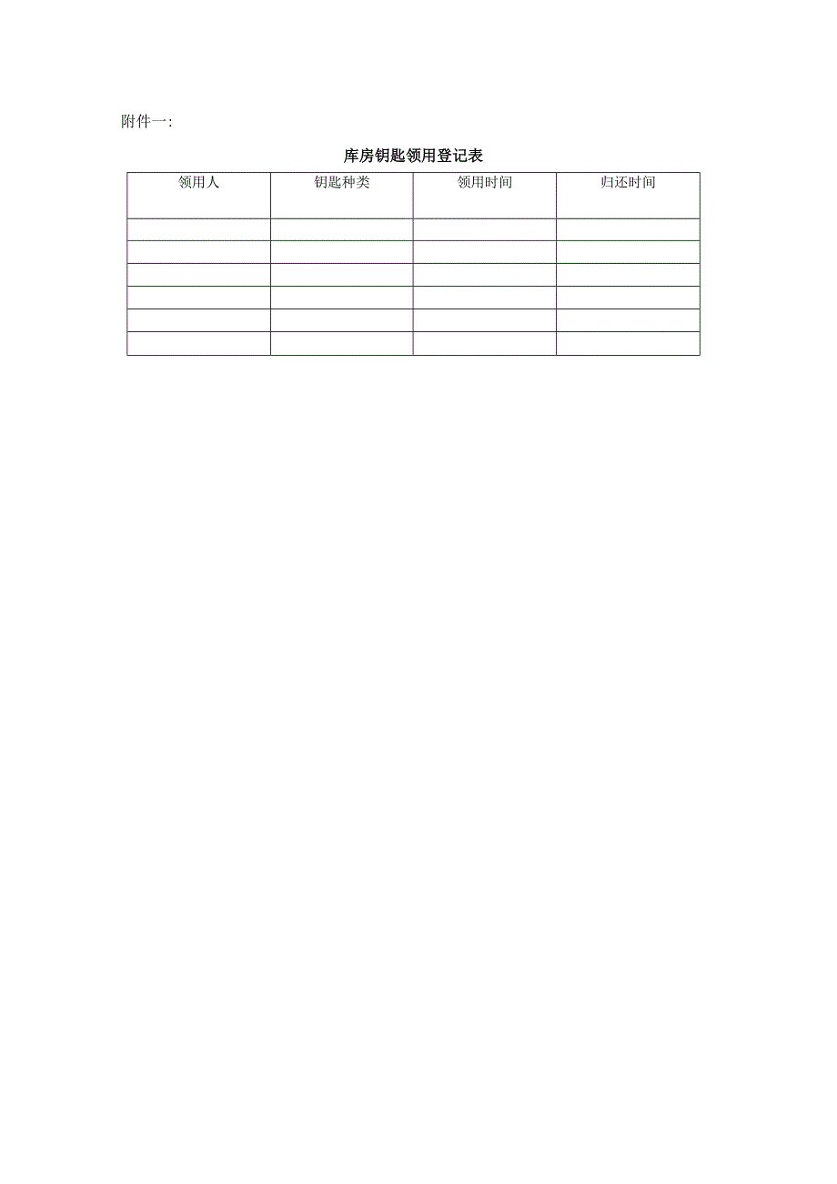 库房锁匙管理办法库房锁匙保管、使用规定、领用登记表.docx_第3页