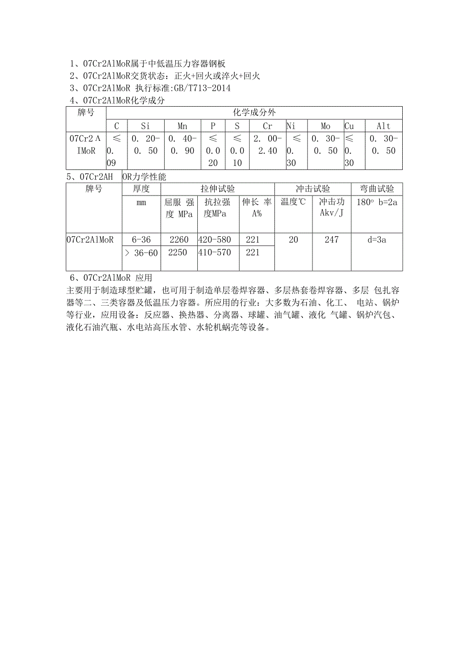 07Cr2AlMoR钢板拉伸试验和冲击试验.docx_第1页