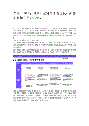 小红书618冲刺期：全链路平蓄促收品牌如何抢占用户心智？.docx