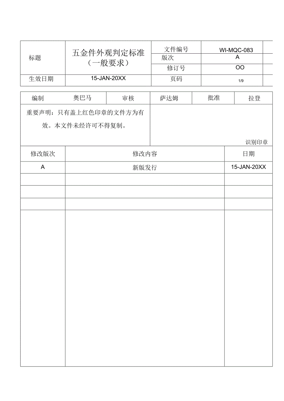 五金件外观判定标准(最全).docx_第1页