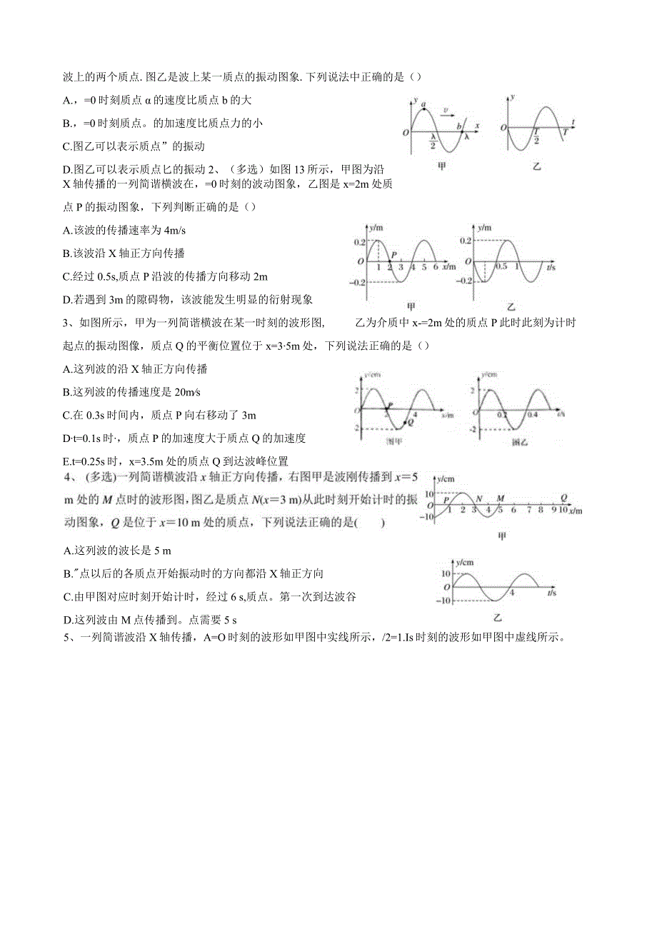 微专题 振动图像与波动图像（学生）.docx_第3页