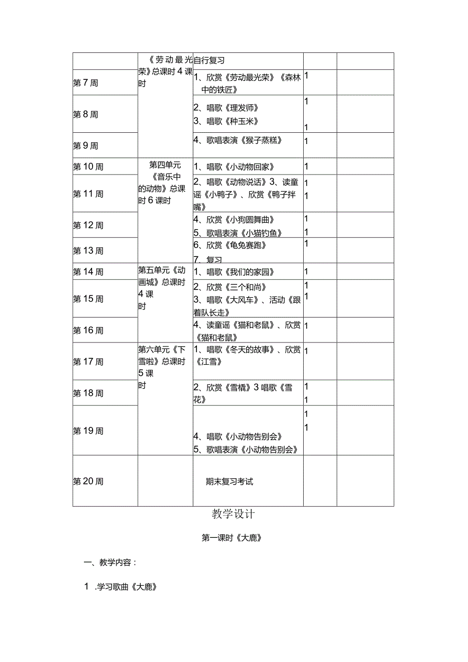 2023人教版音乐二年级上册教学计划、教学设计及教学总结.docx_第3页