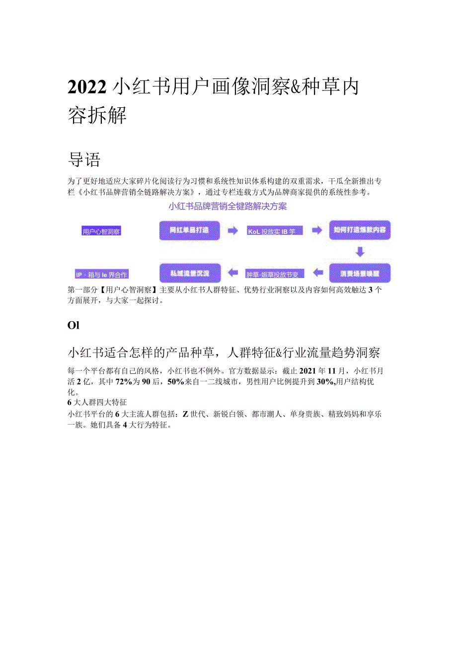 2022小红书用户画像洞察&种草内容拆解.docx_第1页