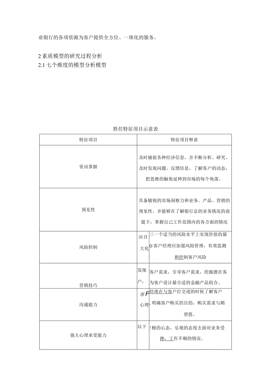 【《关于银行客户经理胜任力素质模型的调查报告》6000字（论文）】.docx_第2页