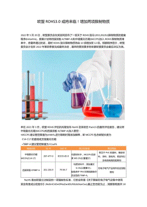 2022.06.16-欧盟RoHS 3.0 即将来临！将增加两项限制物质.docx