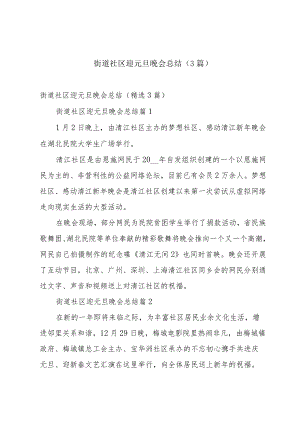 街道社区迎元旦晚会总结（3篇）.docx