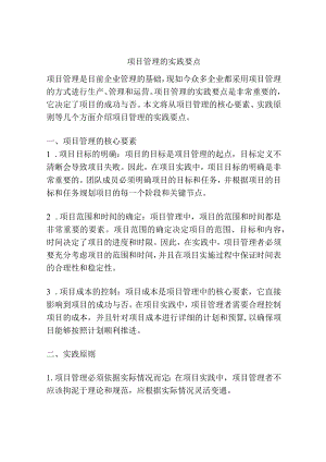 项目管理的实践要点.docx