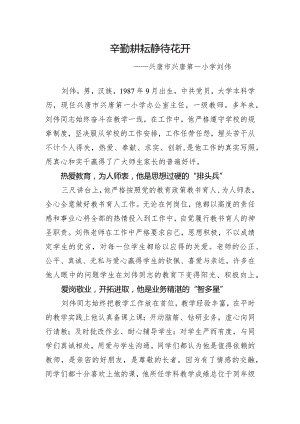 辛勤耕耘 静待花开优秀教师事迹材料.docx