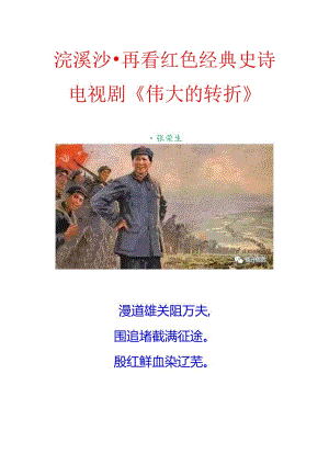 浣溪沙-再看红色经典史诗电视剧《伟大的转折》.docx