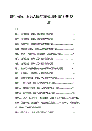 践行宗旨、服务人民方面突出的问题33篇（精编版）.docx