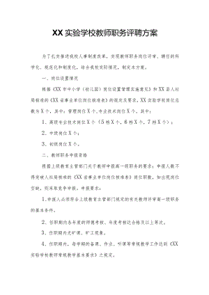 实验学校教师职务评聘方案.docx