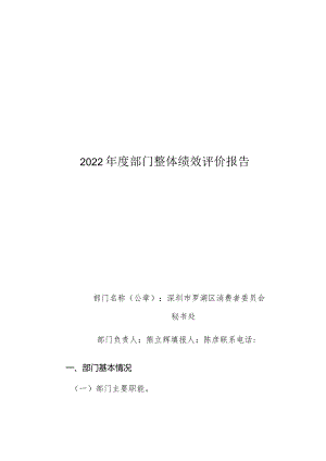 2022年度部门整体绩效评价报告.docx