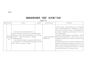 福建省绿色建筑“四新”技术推广目录（2023年）.docx