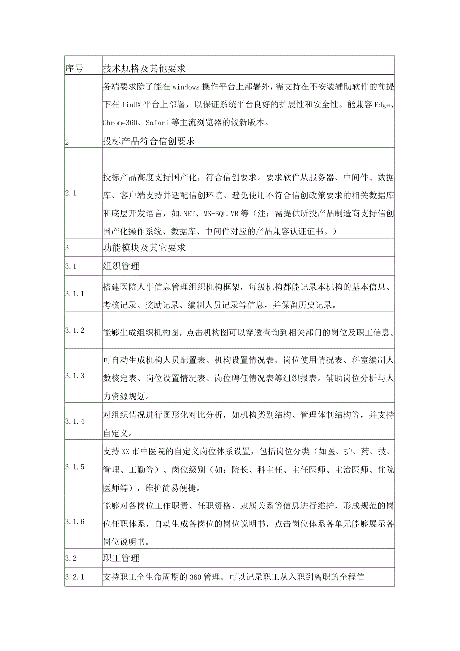 XX市中医院人力资源管理系统项目技术要求.docx_第3页