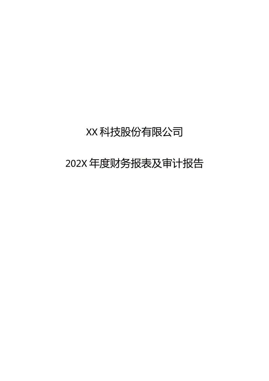 XX科技股份有限公司202X年度财务报表及审计报告.docx_第1页