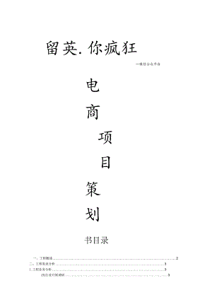 微信电商项目策划书.docx