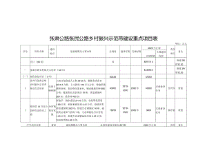 张肃公路张民公路乡村振兴示范带建设重点项目表.docx