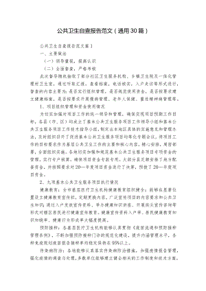 公共卫生自查报告范文（通用30篇）.docx