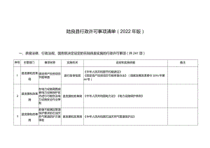 陆良县行政许可事项清单2022年版.docx