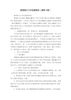 教育统计工作自查报告（通用3篇）.docx