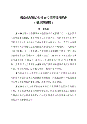 云南省城镇公益性岗位管理暂行规定.docx