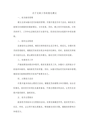 对于支部工作的意见建议.docx