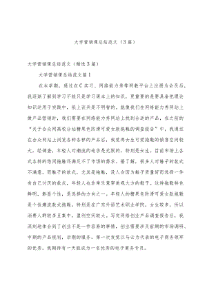 大学营销课总结范文（3篇）.docx