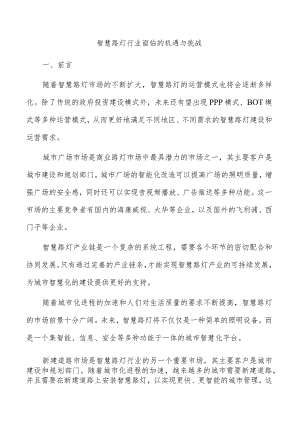 智慧路灯行业面临的机遇与挑战.docx