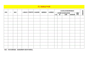 员工健康监护台账登记表模板.docx