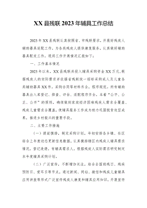 XX县残联2023年辅具工作总结.docx